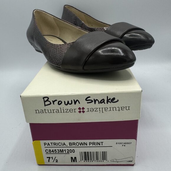 Naturalizer Patricia, Brown Print Women's Shoes Size 7-1/2M With Box - Picture 2 of 9